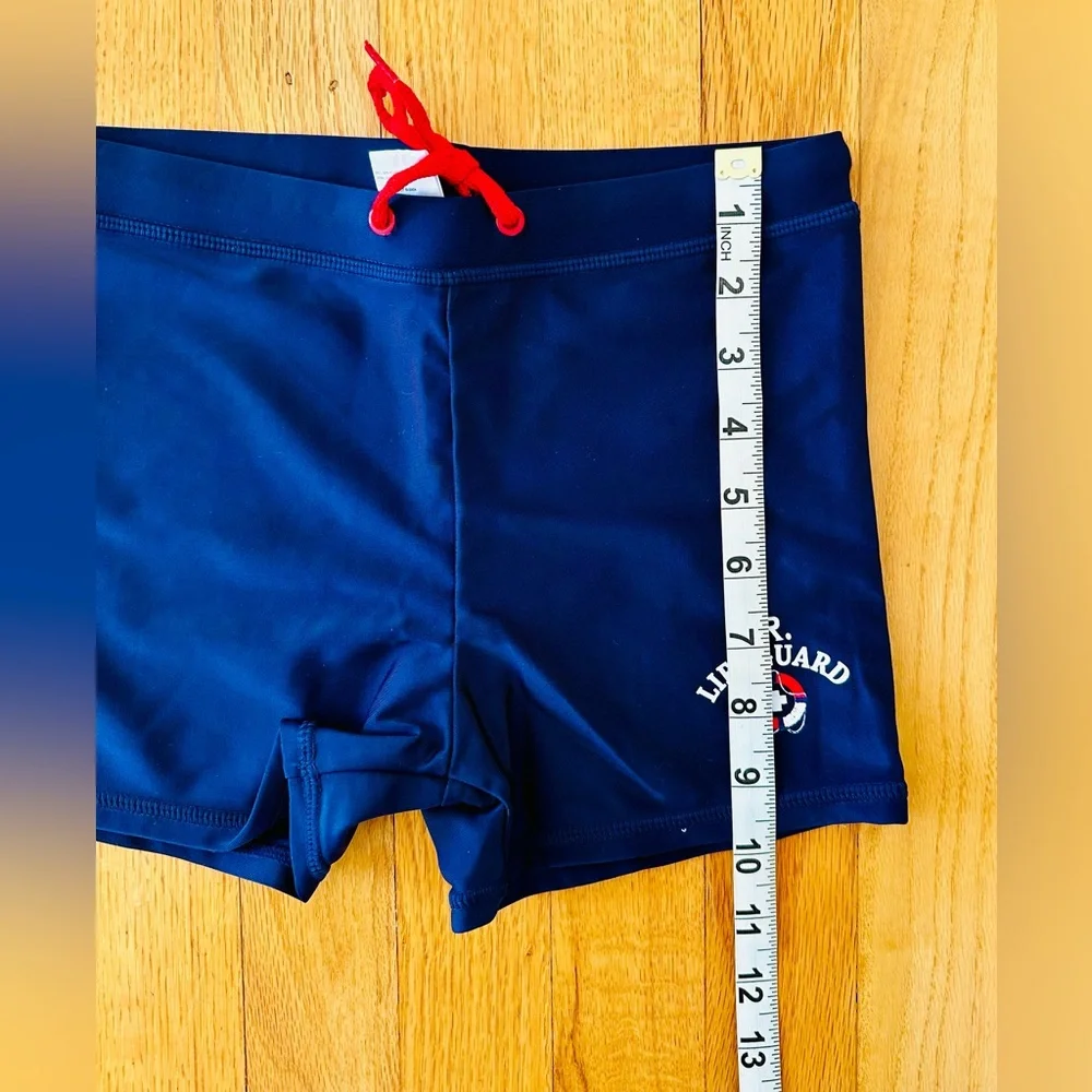 2 Pairs Boy Swim-Sets with Swim Trunks & Rash-guards in Black and Navy Blue NWOT